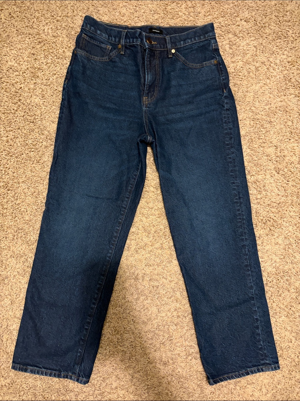 Express Women's Dark Blue Cropped Jeans